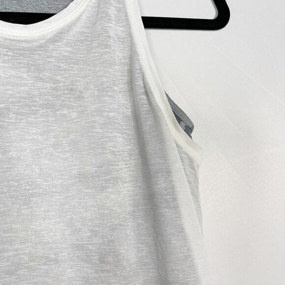 Athleta Girl XLarge 14 Tie Breaker Tank Top Camo Gray White Double Layer Active - Picture 6 of 14